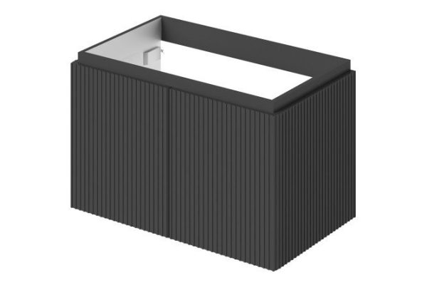 Wall-mounted sink cabinet Band 79.8 cm, frame color graphite, facade graphite