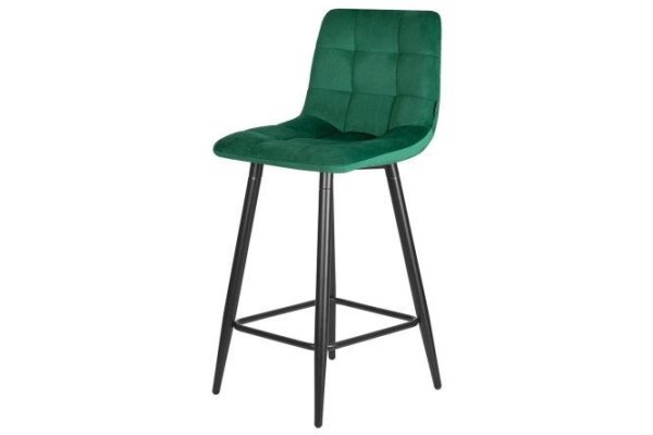 Semi-bar chair DOBRIN Olivia 43x94x52 cm, upholstery green, legs matte black