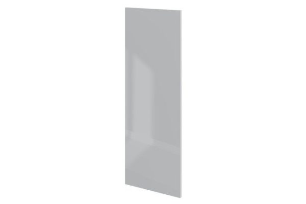 Decorative side wall for wall cabinets Amika gray pearlescent gloss 33.7x96 cm, color gray pearlescent gloss