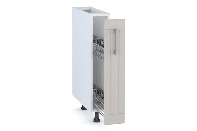 Front for a floor cabinet with a pull-out basket Stella 14.8x71.6 cm, color pearl gray