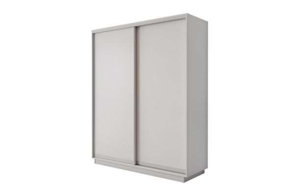 Sliding wardrobe 2-door Slide-2 180x220x60 cm, white snow, silver