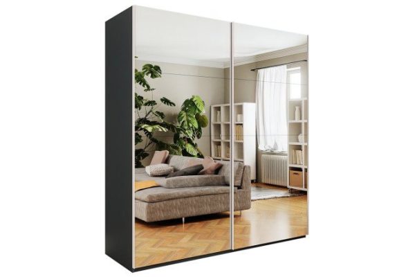 2-door wardrobe Comet 200x220x66 cm, gray diamond