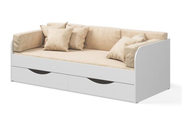 Belden single-tier bed with drawers 80x180 cm, white