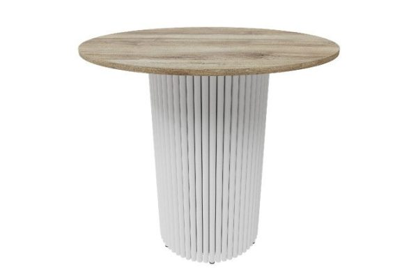 Trubis Wood table with tubular base 80x75x80 cm
