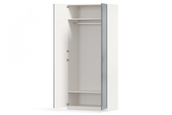 Wardrobe 2-door Oscar Grace 100x236x59.9 cm, white, gray
