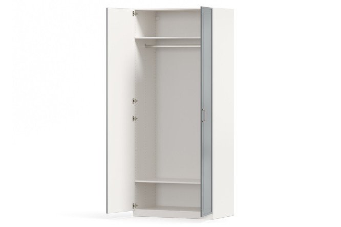 Wardrobe 2-door Oscar Grace 100x236x59.9 cm, white, gray