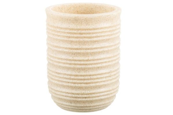 Cup for toothbrushes Sandy 7.8x10.2x7.8 cm, Polyresin