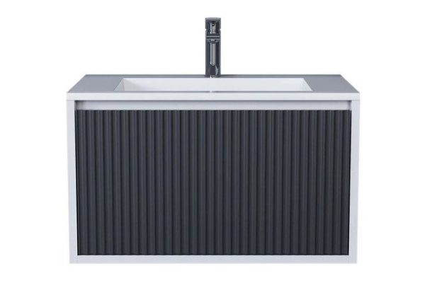 Wall-mounted sink cabinet Next 3930205150 70 cm, frame color white, facade graphite