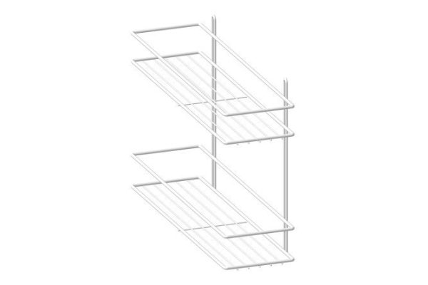 Straight 2-tier shelf P0001907 wall-mounted 40x27.5x11 cm