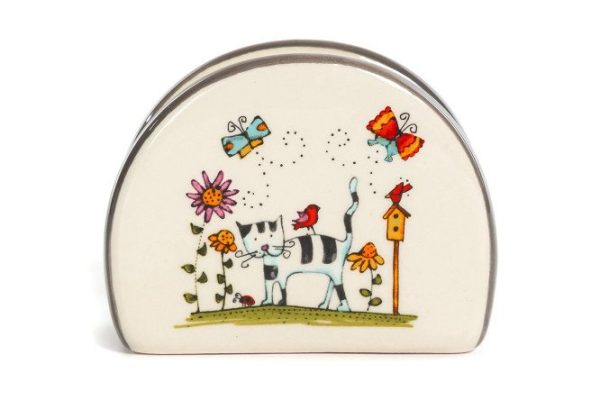 Napkin holder Elrington Tabby Cat Ceramics
