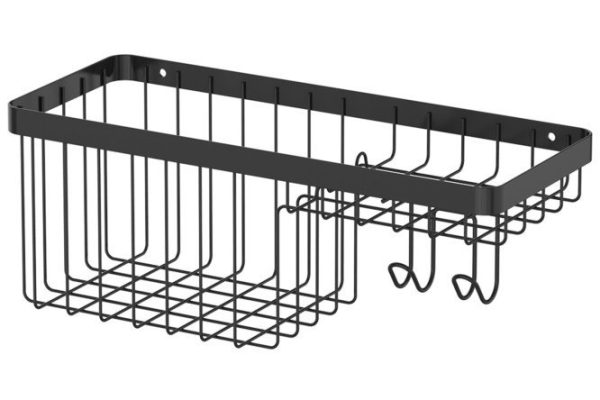 Shelf with soap dish and Nifioli hooks 30x11.5x12 cm