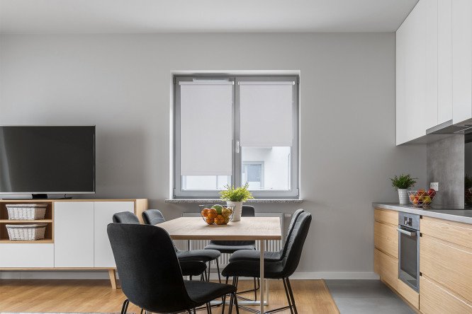 Roller blind MICASA Romano Shantung color smoky, 67x175 cm