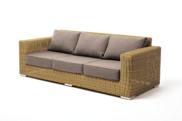 Three-seater sofa 4SiS Bono 230x77.5x90 cm, straw color