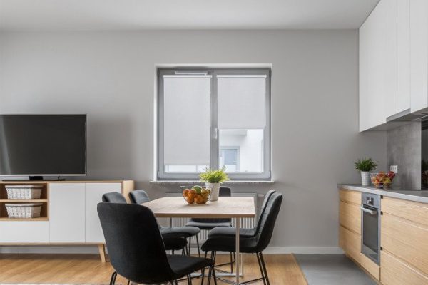 Roller blind Noa Mini silver color, 100x160 cm