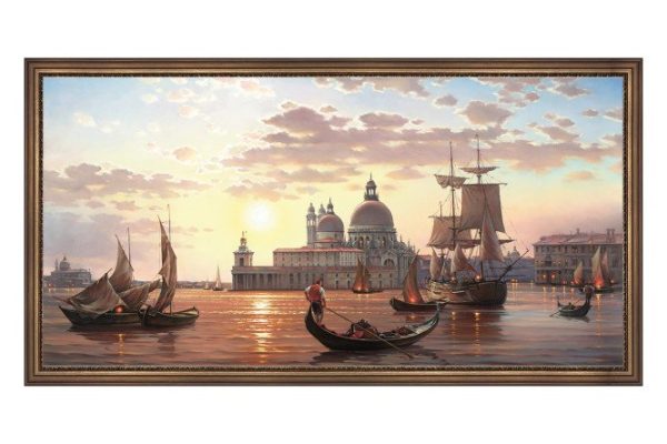 Reproduction in frame Old Venice 129x69 cm