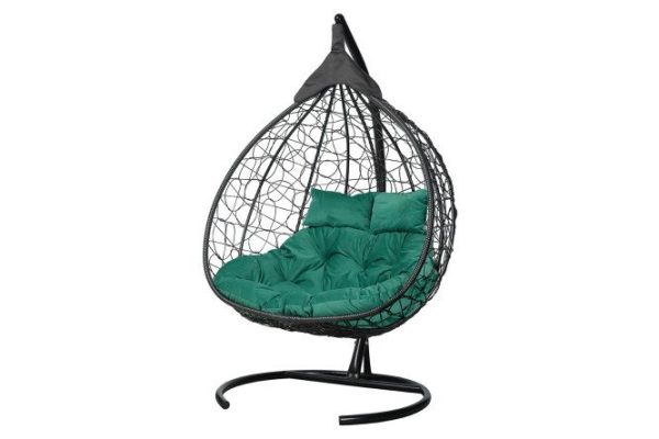 Hanging cocoon chair Fisht 135x190x100 cm, black