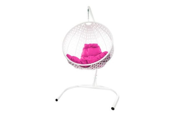 Hanging chair Circle Lux 72x186x102 cm, base and frame color white, finishing white