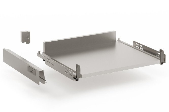 Low floor drawer with full extension door closer Hettich InnoTech 41.8x8.4x47 cm