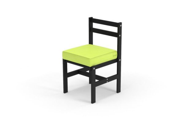 Chair Scandi 47x84x49.7 cm, frame color black, soft elements light green