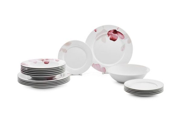 EVIO Aquarelle dinner set for 6 persons, 19 pieces, porcelain