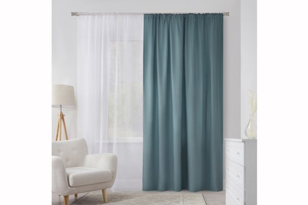 Ribbon curtain MICASA Lorette 200x280 cm, 1 piece, turquoise color