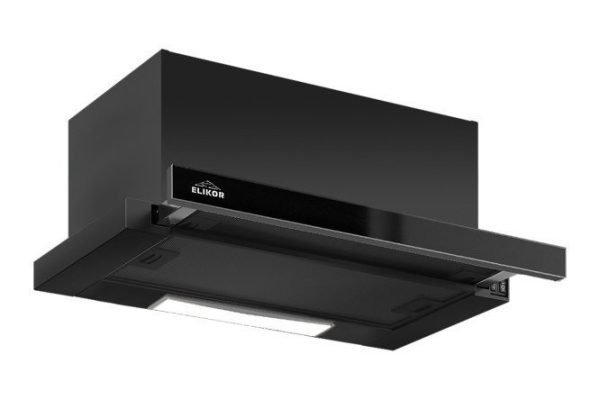 Hood ELIKOR Slide glass 60P-1000 KV II M-1000-60-1541 color black, 60x30.3x30.7 cm