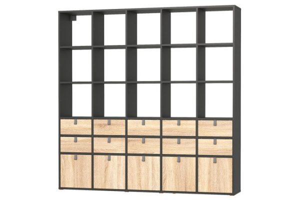 Rack 25 sections Bricks anthracite / sonoma oak