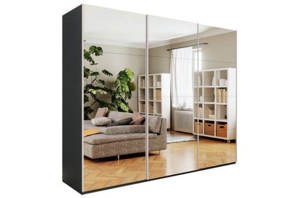 3-door wardrobe Comet 270x240x66 cm, gray diamond