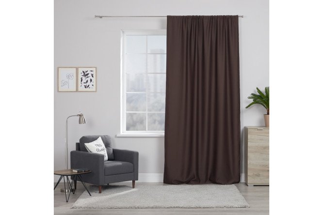 Ribbon curtain MICASA Baudry 150x280 cm, 1 piece, brown