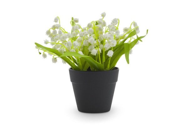 Artificial plant Lily of the Valley in a plastic pot 21x20 cm