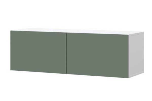 Cabinet Oscar Moon 120x40 with doors, white / olive soft