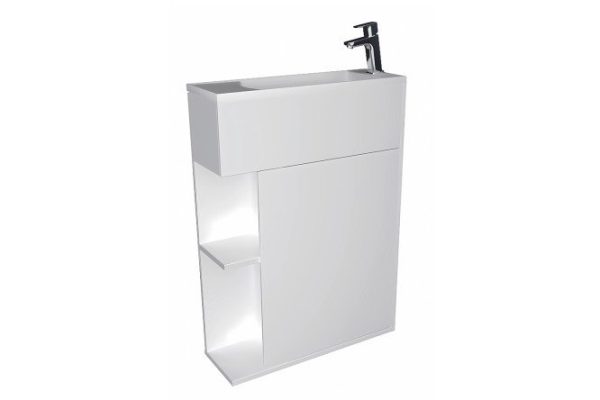 Cabinet with washbasin 1Marka Stretto 60 cm, white gloss