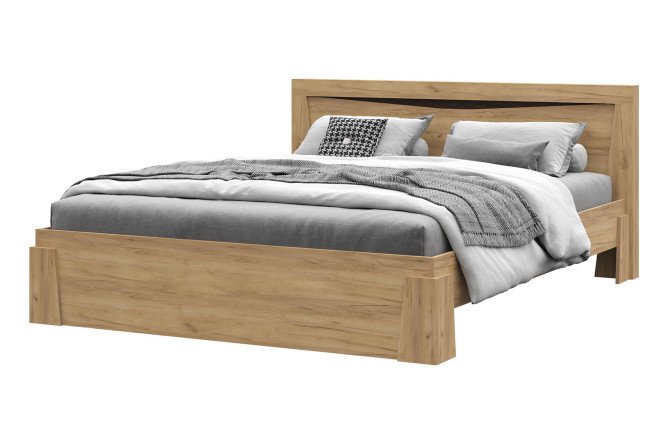 Bed Paola color craft oak gold, wenge 160x200 cm