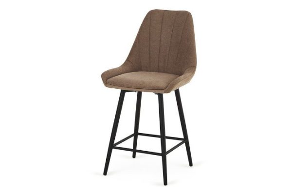 Half-bar chair Marino swivel 51x100x58 cm, upholstery color light beige, legs black moiré