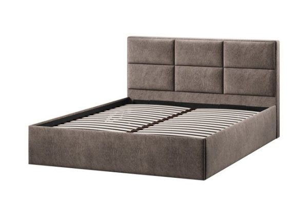Stella bed frame upholstery color light brown