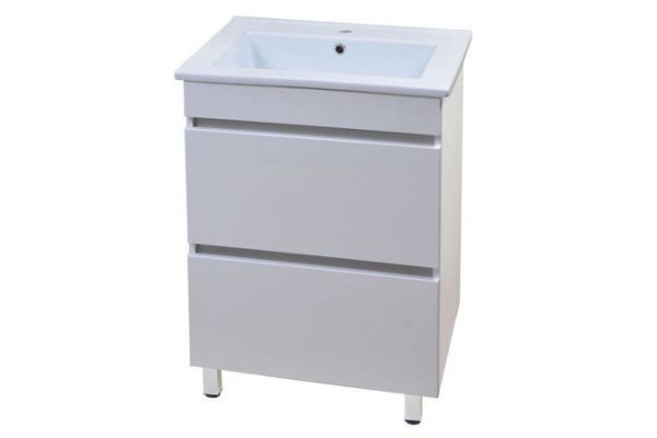 Jersey floor stand with 2 drawers 61.5 cm, frame color white, front white