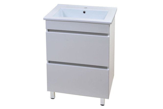 Jersey floor stand with 2 drawers 61.5 cm, frame color white, front white