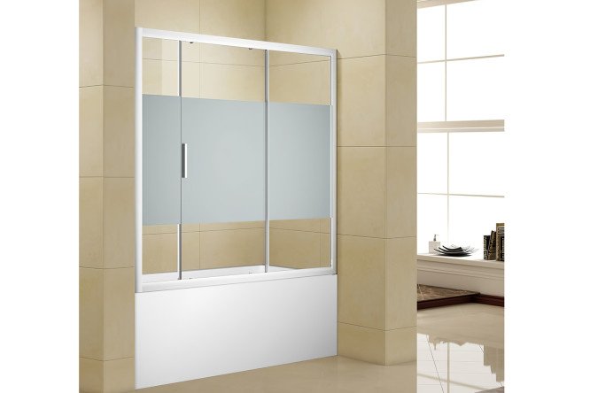 Bath curtain on a tray AQUANET Practic AE10-B-155H150U-CP