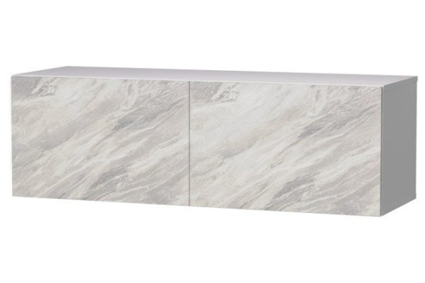 Cabinet with drawers Oscar Statuario 120x38 with push to open, white / statuario