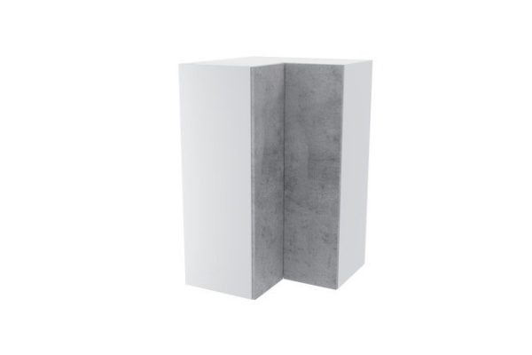 Set of Amika facades for wall-mounted corner L-shaped cabinet 25.3x95.6 cm, concrete color