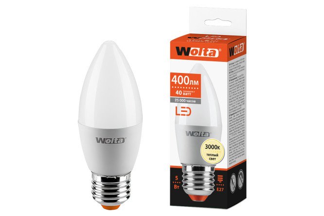 LED lamp Wolta 25YC5E27 5W, E27, Warm light