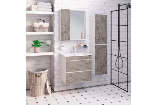 Bathroom furniture Manhattan 65, gray concrete