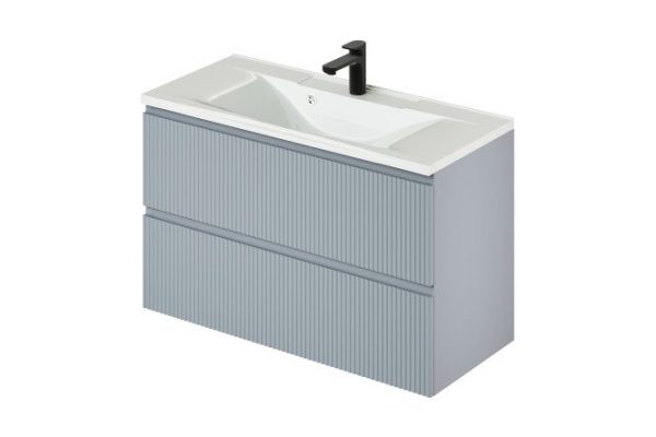 Hanging cabinet Katya 98.7 cm, frame color blue-gray (Green wood), facade color blue-gray (Green wood)