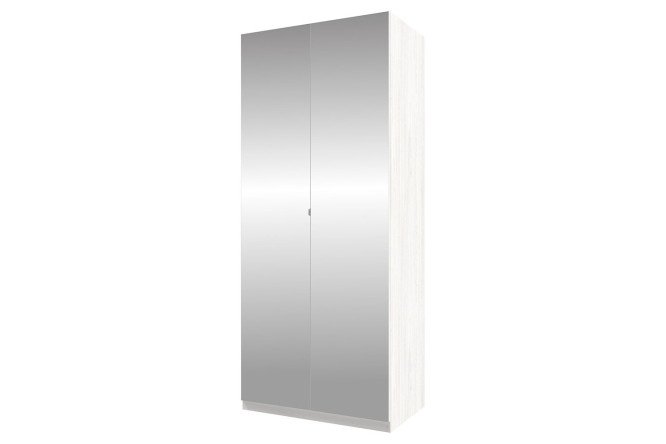 Wardrobe 2-door Oscar Lila 100x236x60 cm, light ash Anchor, front - mirror