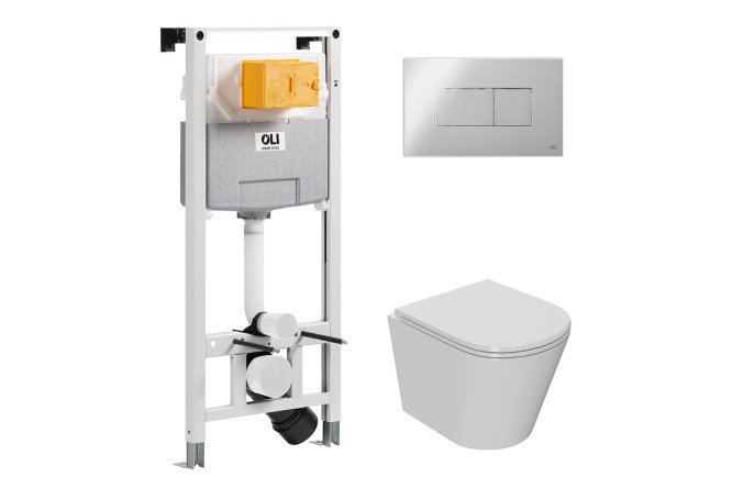 Installation with toilet and panel POINT 879235pKA00+PN41061 white