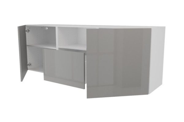 Cabinet 2 doors, drawer and shelf Oscar Amika 180x64 with closers, white / dusty gray gloss