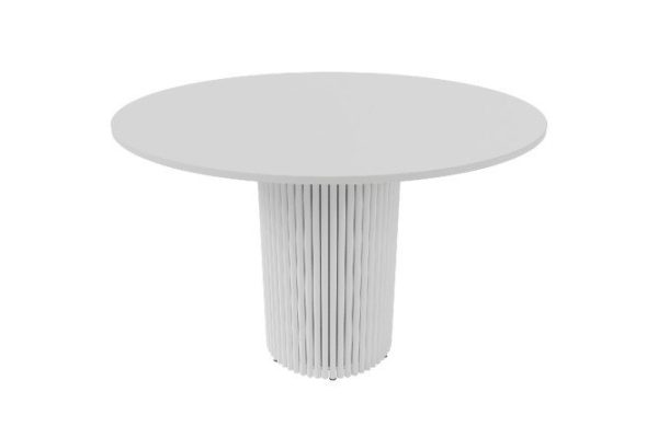 Trubis Wood table with tubular base 110x75x110 cm