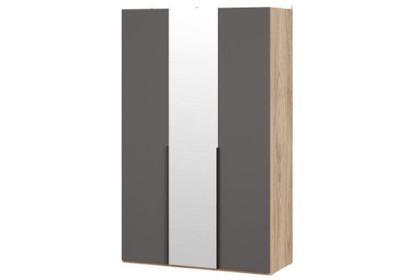 Porto wardrobe with 2 solid and 1 mirrored doors