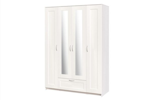 Wardrobe 4-door Sirius with 2 mirrored doors and 1 drawer