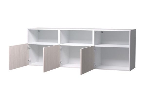 Cabinet 3 doors and 3 shelves Oscar Grevy 180x64 cm, white/Cadena light